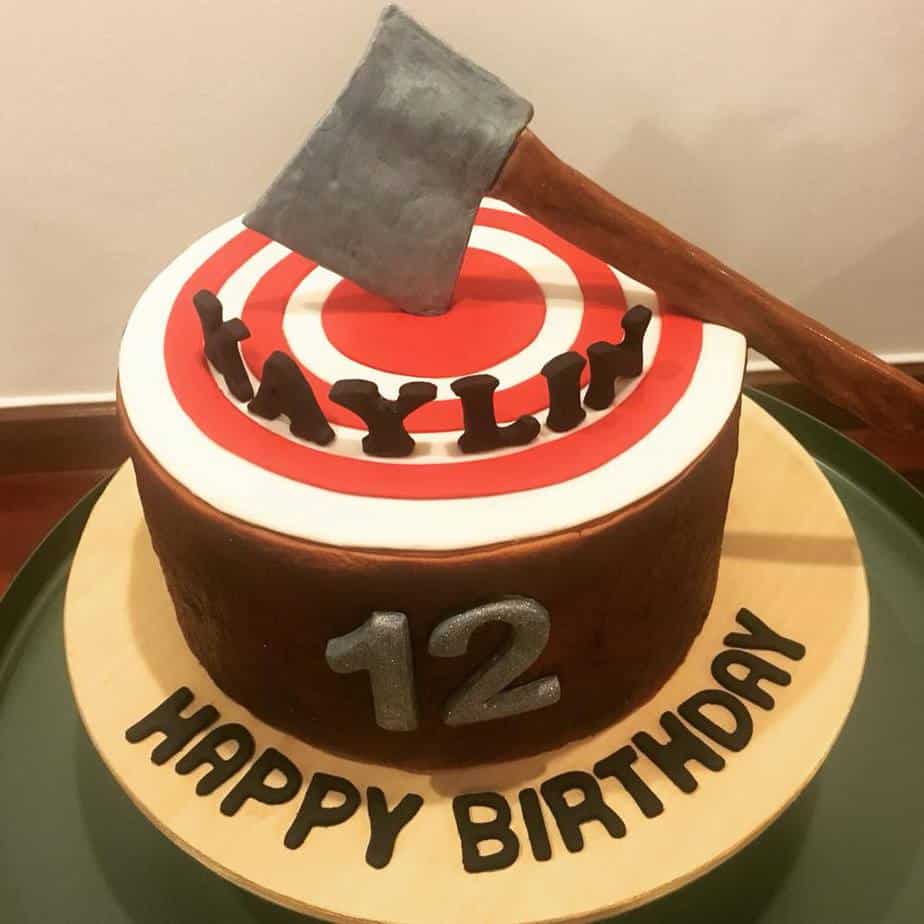 axe throwing birthday cake